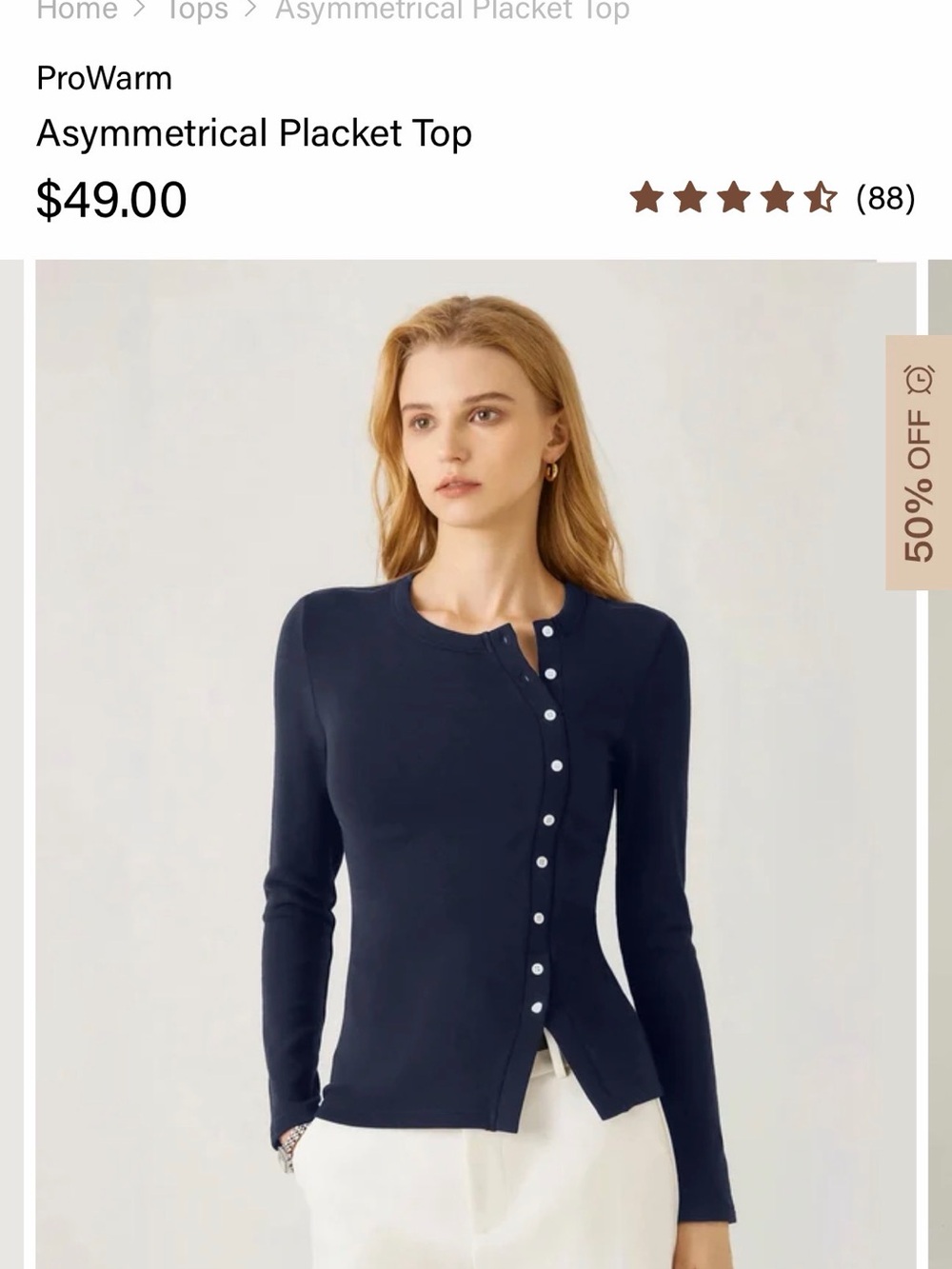 OGL Asymmetrical Placket Sweater - Navy| XL